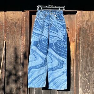 wild fable swirl denim retro highest waist, baggy wide leg jeans in size 00
